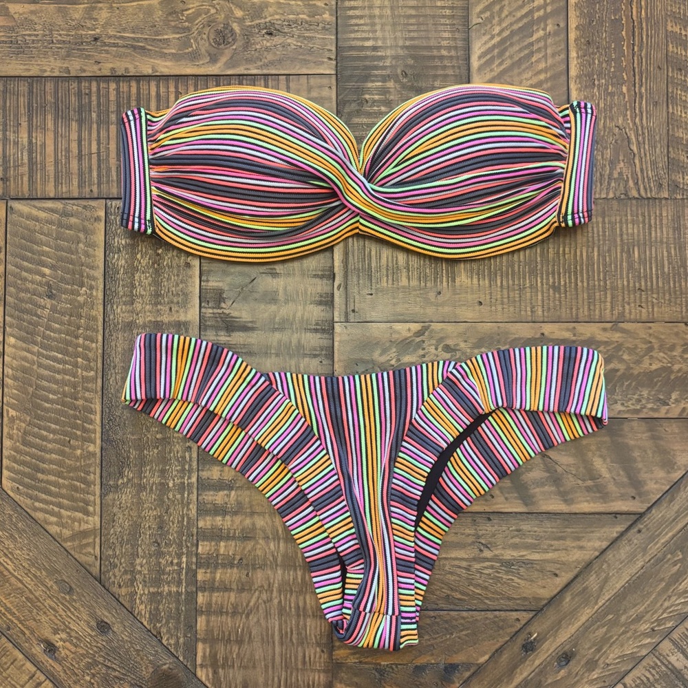 Luli Fama | Jungle Glow- Underwire Push Up Bandeau Top and Bottoms - Picture 2 of 4